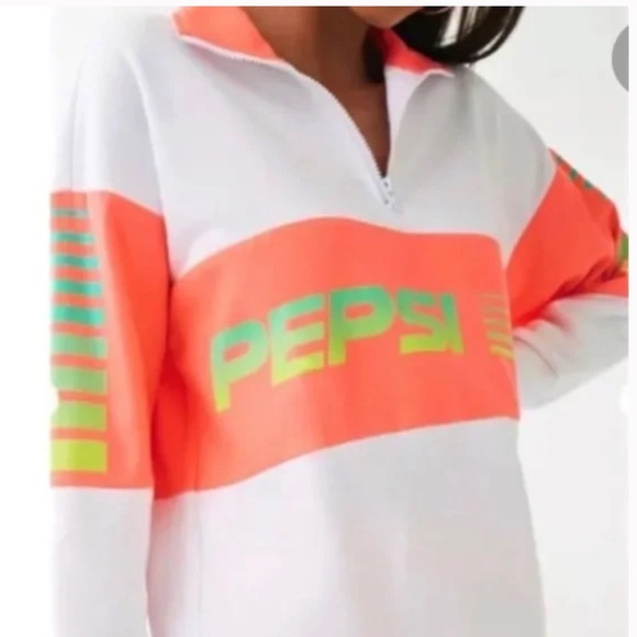 F21 X PEPSI Long Sleeve Quarter Zip Pullover - Picture 8 of 9